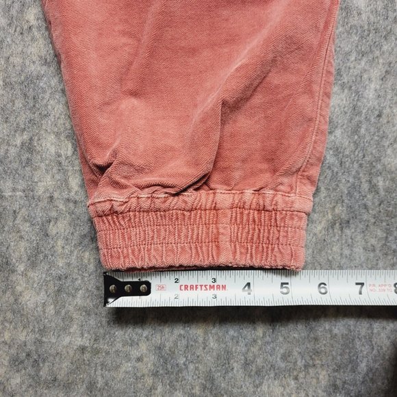 Anthropologie Kalea Trouser Jogger Womens Large Rose Pleated Corduroy High Rise - Picture 14 of 14